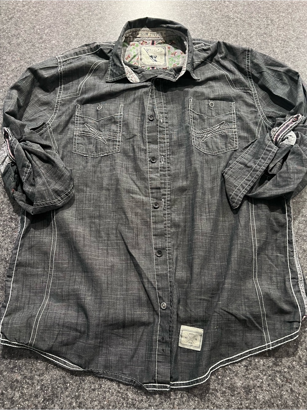 Casual Women's Dark Gray Button-Down Shirt